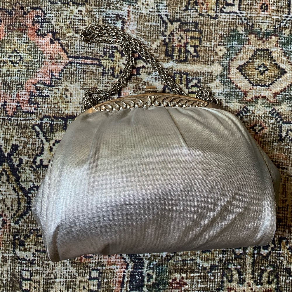 Vintage HL USA Harry Levine silver evening handbag